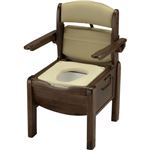 リッチェル ポータブルトイレきらく FJY型 やわらか便座 ブラウン