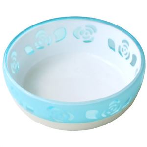 ペッツルート おいしく見えるニャン食器 ミニ ブルーローズ×3セット