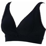 らくらくオープン授乳ブラ クロス&サイドオープン モダールストレッチ(ノンワイヤー) M ブラック 6120012×3セット