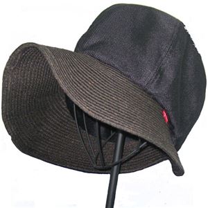 岡田美里プロデュース mili millie ペーパーつばの涼しい帽子 ブラック - 拡大画像