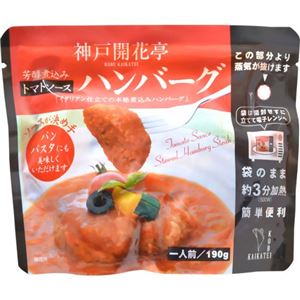 （まとめ買い）神戸開花亭 芳醇煮込みハンバーグ トマトソース 190g×10セット - 拡大画像