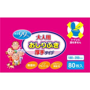 （まとめ買い）大人用おしりふき 厚手タイプ 80枚入×21セット