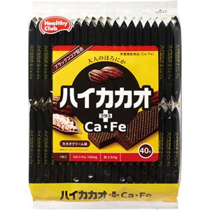 （まとめ買い）ハイカカオ プラスCa・Fe ウエハース カカオクリーム味 40枚×4セット