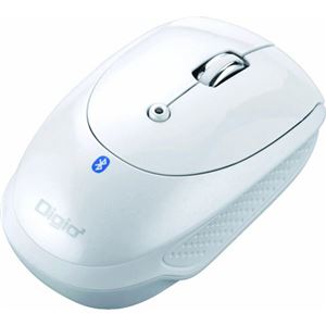 （まとめ買い）Digio2 Bluetooth 3.0 3ボタン無線光学式マウス MUS-BKT83NW ホワイト×2セット