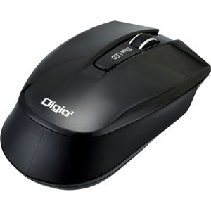 （まとめ買い）Digio2 3ボタン無線ブルーLEDマウス MUS-RKT98BK ブラック×2セット