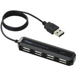 （まとめ買い）Digio2 USB2.0 4ポートハブ コンパクト&スリムタイプ UH-2214NSBK ブラック×3セット