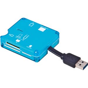 （まとめ買い）Digio2 USB3.0マルチカードリーダー・ライター 67メディア対応 CRW-38M56BL ブルー×2セット - 拡大画像