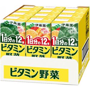 （まとめ買い）【ケース販売】伊藤園 1日分のビタミン12種 ビタミン野菜 200ml×12本×3セット