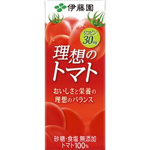 （まとめ買い）【ケース販売】伊藤園 完熟トマト6個分使用 理想のトマト 200ml×24本×2セット