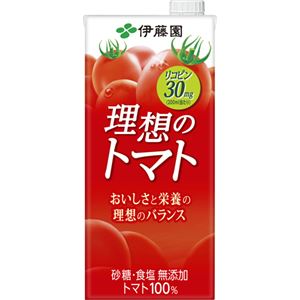 （まとめ買い）【ケース販売】伊藤園 完熟トマト6個分使用 理想のトマト 1000ml×6本×2セット