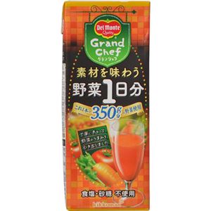 （まとめ買い）【ケース販売】デルモンテ グランシェフ 素材を味わう野菜1日分 200ml×18本×2セット