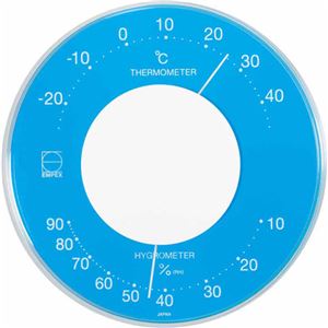 （まとめ買い）エンペックス セレナ・カラー温湿度計 LV-4356 ブルー×2セット - 拡大画像