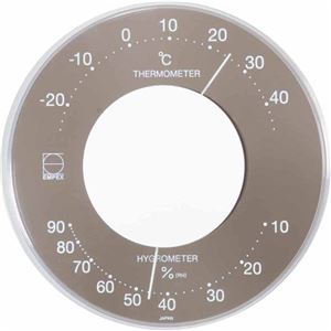 （まとめ買い）エンペックス セレナ・カラー温湿度計 LV-4357 グレー×2セット - 拡大画像