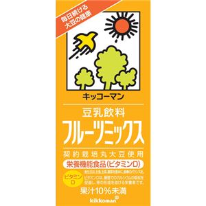 （まとめ買い）【ケース販売】紀文 豆乳飲料 フルーツミックス 1000ml×6本×3セット