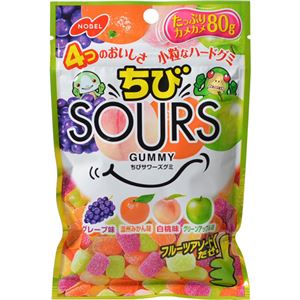 （まとめ買い）【ケース販売】ノーベル ちびサワーズグミ フルーツアソート 80g×6袋×7セット