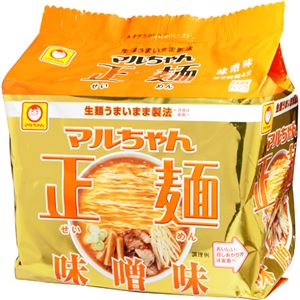 （まとめ買い）マルちゃん正麺 味噌味 5食入×12セット