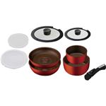 （まとめ買い）アイリスオーヤマ ダイヤモンドコートパンIH用 9点セット オレンジ H-IS-SE9×2セット