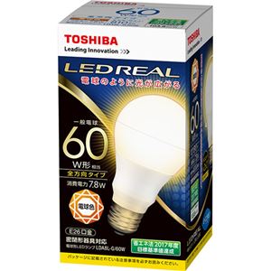 （まとめ買い）東芝 LED電球 LDA8L-G/60W 電球色×3セット