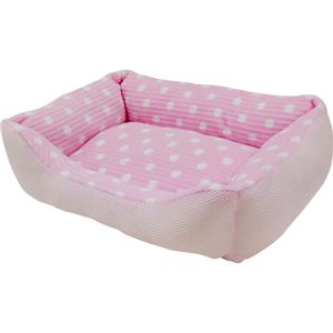 （まとめ買い）【数量限定】ペットプロ ドットメッシュリバーシブルベッド M ピンク×3セット