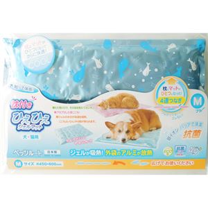 （まとめ買い）【数量限定】枕付きひえひえジェルマット 抗菌 M ブルー×2セット