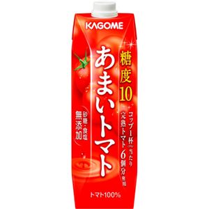 （まとめ買い）【ケース販売】カゴメ あまいトマト 砂糖・食塩無添加 1000g×6本×2セット