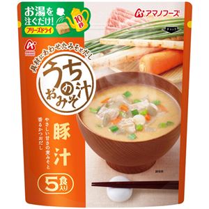 （まとめ買い）アマノフーズ うちのおみそ汁 豚汁 5食 55g(11g×5食)×16セット