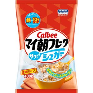 （まとめ買い）【ケース販売】カルビー マイ朝フレーク シュガー味 400g×10袋×2セット