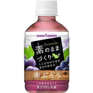 （まとめ買い）【ケース販売】ポッカサッポロ 素のままづくり 赤ぶどう 天然水仕立て 280ml×24本×2セット