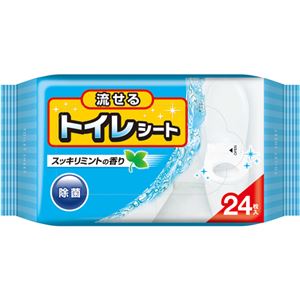 （まとめ買い）コットン・ラボ 流せるトイレシート すっきりミントの香り 24枚入×11セット