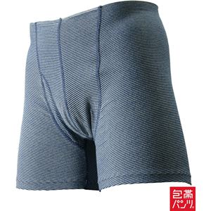 （まとめ買い）SIDO(シドー) 包帯パンツ ゴムなしボクサー ネイビー L×2セット