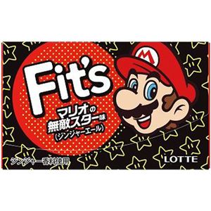 （まとめ買い）【ケース販売】ロッテ フィッツ マリオの無敵スター味(ジンジャーエール) 12枚×10個×14セット