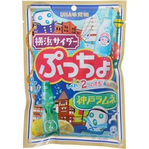 （まとめ買い）【ケース販売】UHA味覚糖 ぷっちょ 神戸ラムネ&横浜サイダー 100g×6袋×6セット