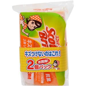 （まとめ買い）スコッチ・ブライト 抗菌ウレタンスポンジ 3層リーフ型 2個パック×8セット