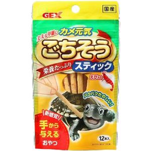 （まとめ買い）カメ元気 ごちそうスティック えび入り 12本×6セット