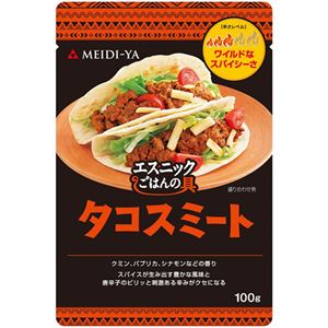 （まとめ買い）明治屋 エスニックごはんの具 パウチ タコスミート 100g×18セット