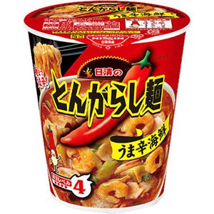 （まとめ買い）【ケース販売】日清のとんがらし麺 うま辛海鮮 63g×12個×10セット