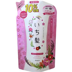 （まとめ買い）【数量限定】いち髪 なめらかスムースケア シャンプー 詰替用 10%増量 396ml×8セット