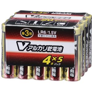 （まとめ買い）OHM Vアルカリ電池単3形 20本パック LR6/S20P/V×8セット