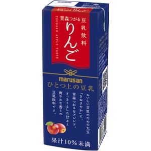 （まとめ買い）【ケース販売】マルサン ひとつ上の豆乳 青森つがるりんご 200ml×24本×2セット