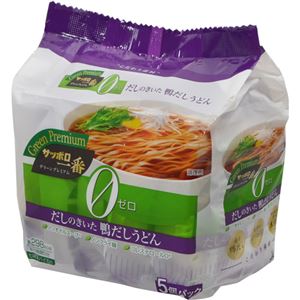 （まとめ買い）【ケース販売】サッポロ一番 グリーンプレミアム0(ゼロ) 鴨だしうどん 5食×6パック×2セット