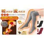 暖かさ欲ばり靴下　暖流ロング　ワイン