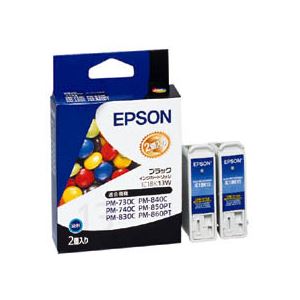 エプソン EPSON インクカートリッジ ブラック IC1BK13W 1箱(2個) - 拡大画像