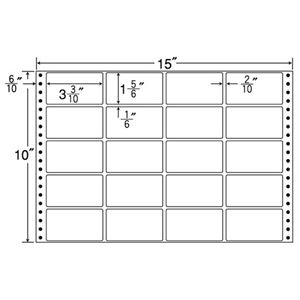 東洋印刷 ナナフォーム 連続ラベル Mタイプ 15×10インチ 20面 84×47mm M15E 1箱(500折) - 拡大画像