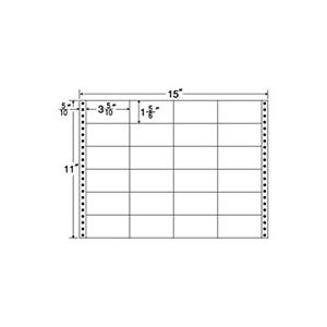 東洋印刷 ナナフォーム 連続ラベル Mタイプ 15×11インチ 24面 89×47mm M15G 1箱(500折) - 拡大画像