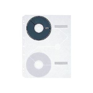 クリヤーポケット クリアポケット CD・CD-ROM用 A4タテ 2・3・4穴 5枚 - 拡大画像