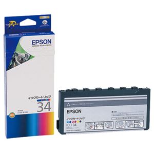 （まとめ） エプソン EPSON インクカートリッジ カラー（6色一体型） ICCL34 1個 【×3セット】 - 拡大画像