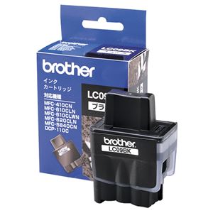 （まとめ） ブラザー BROTHER インクカートリッジ 黒 LC09BK 1個 【×3セット】 - 拡大画像