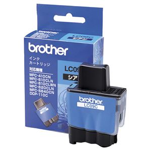 （まとめ） ブラザー BROTHER インクカートリッジ シアン LC09C 1個 【×8セット】 - 拡大画像