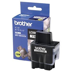 （まとめ） ブラザー BROTHER インクカートリッジ 黒 大容量 LC09HYBK 1個 【×6セット】 - 拡大画像