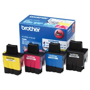 （まとめ） ブラザー BROTHER インクカートリッジ お徳用 4色 LC094PK 1箱（4個：各色1個） 【×3セット】 - 拡大画像
